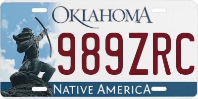 OK license plate 989ZRC