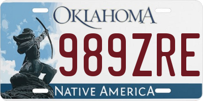 OK license plate 989ZRE