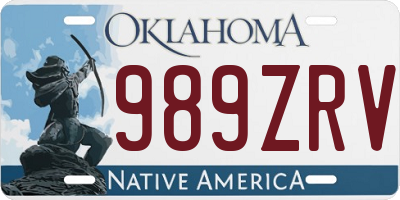 OK license plate 989ZRV