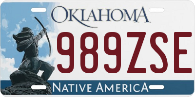 OK license plate 989ZSE