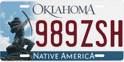 OK license plate 989ZSH