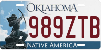 OK license plate 989ZTB