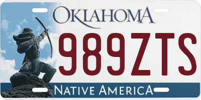 OK license plate 989ZTS