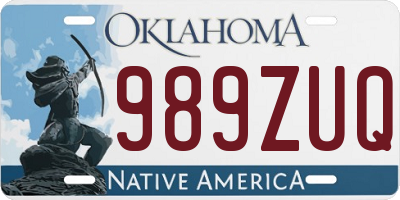 OK license plate 989ZUQ