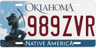 OK license plate 989ZVR