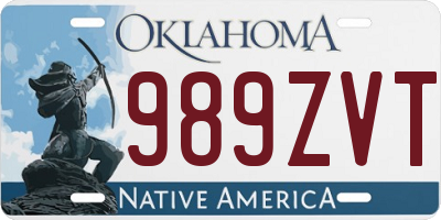 OK license plate 989ZVT