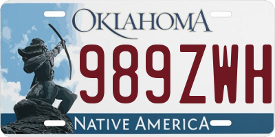 OK license plate 989ZWH