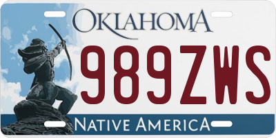 OK license plate 989ZWS