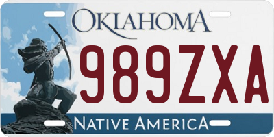 OK license plate 989ZXA