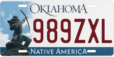 OK license plate 989ZXL