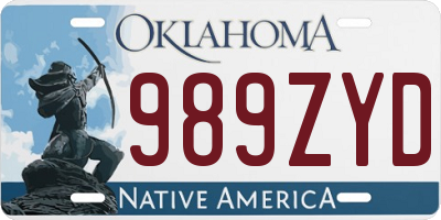 OK license plate 989ZYD
