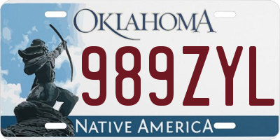 OK license plate 989ZYL