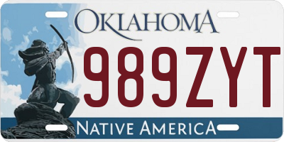 OK license plate 989ZYT