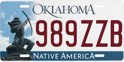 OK license plate 989ZZB