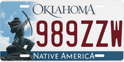 OK license plate 989ZZW