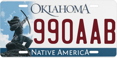 OK license plate 990AAB