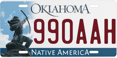 OK license plate 990AAH