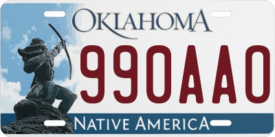 OK license plate 990AAO