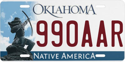 OK license plate 990AAR