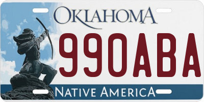 OK license plate 990ABA