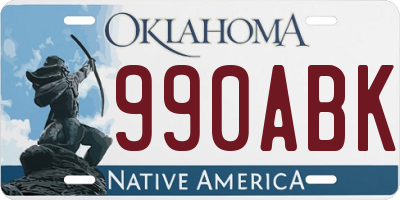 OK license plate 990ABK