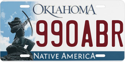 OK license plate 990ABR