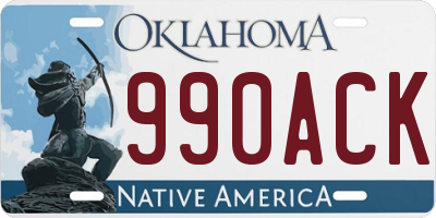 OK license plate 990ACK