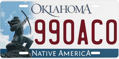 OK license plate 990ACO