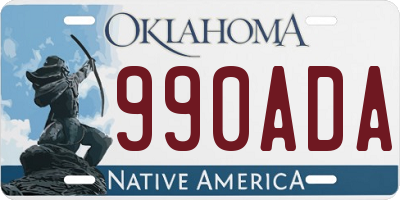OK license plate 990ADA