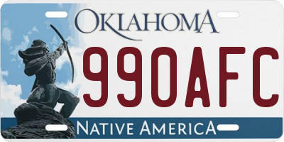 OK license plate 990AFC
