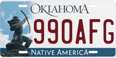 OK license plate 990AFG