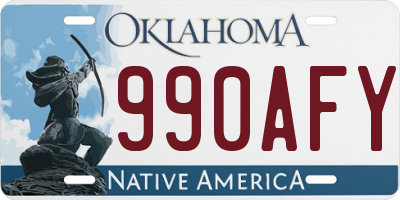 OK license plate 990AFY