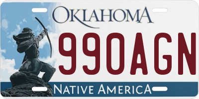 OK license plate 990AGN