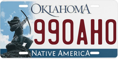 OK license plate 990AHO