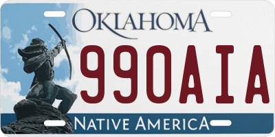 OK license plate 990AIA