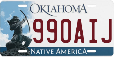 OK license plate 990AIJ