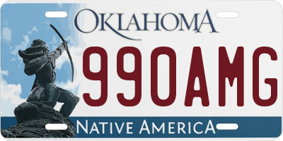 OK license plate 990AMG