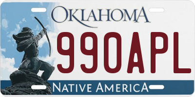 OK license plate 990APL