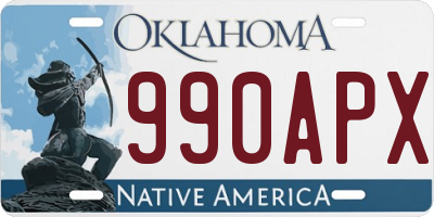 OK license plate 990APX