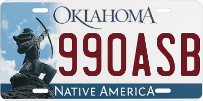 OK license plate 990ASB