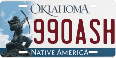 OK license plate 990ASH