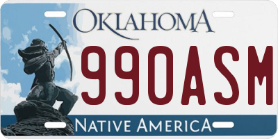OK license plate 990ASM