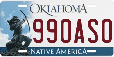 OK license plate 990ASO