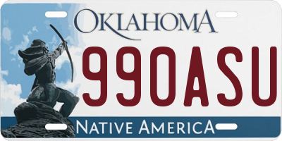 OK license plate 990ASU