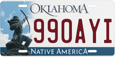 OK license plate 990AYI
