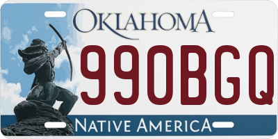 OK license plate 990BGQ