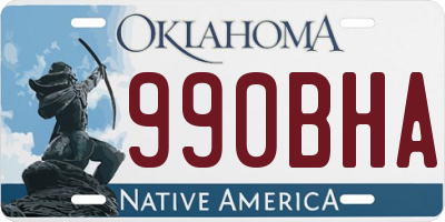 OK license plate 990BHA
