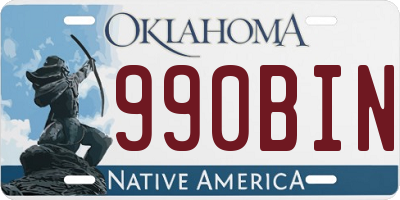 OK license plate 990BIN