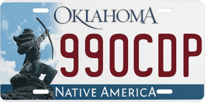 OK license plate 990CDP