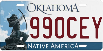 OK license plate 990CEY